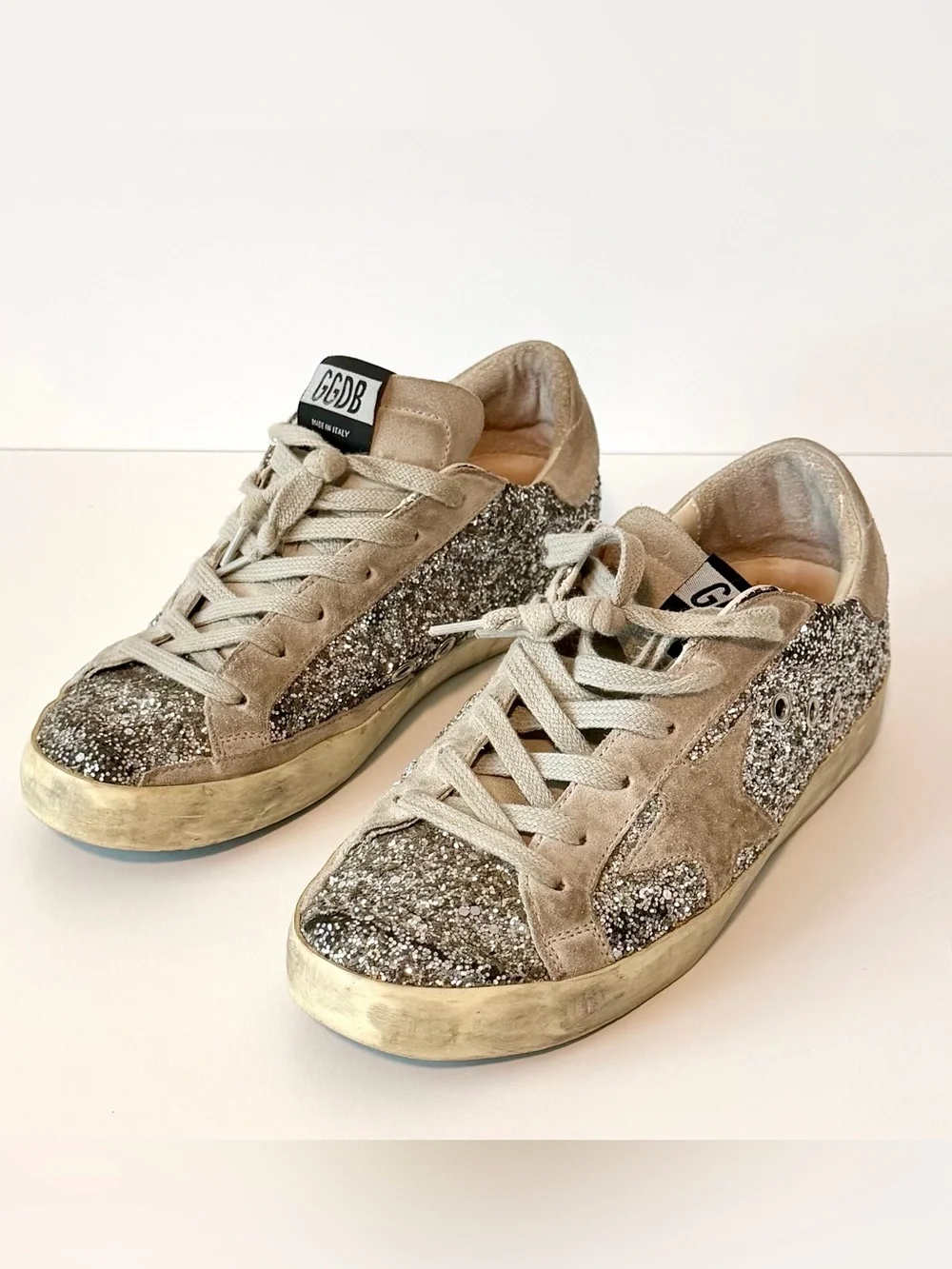 Golden Goose Super-Star Glitter Sneakers, Size 36 (US 7)